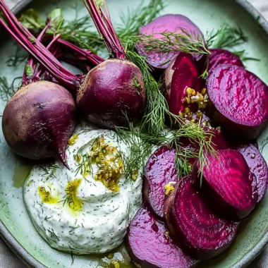 Roasted beets with dill cream