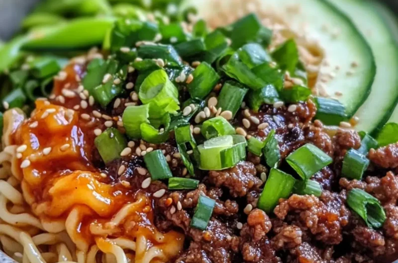Korean Ground Beef Bulgogi Noodle Bowl