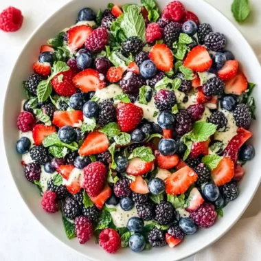 Superfood Berry Salad with Creamy Lemon Herb Dressing