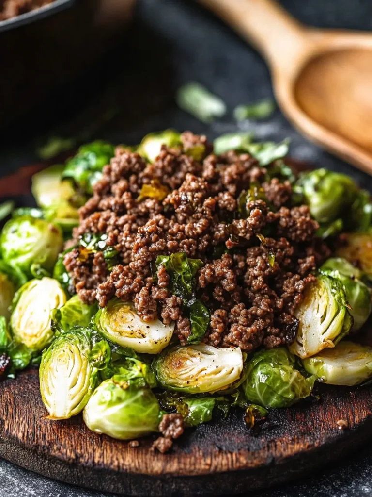 Ground Beef and Brussels Sprouts