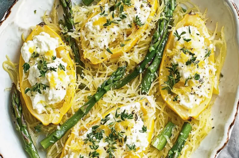 Spaghetti Squash with Asparagus, Ricotta, Lemon, and Thyme