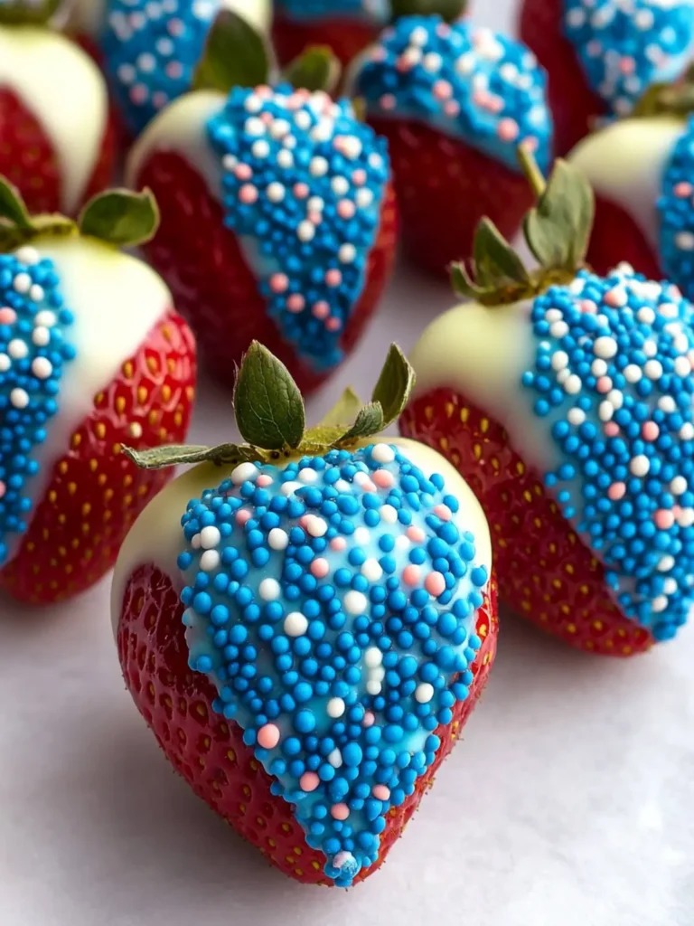 Delicious Red White and Blue Chocolate Covered Strawberries 4 Red White and Blue Chocolate Covered Strawberries
