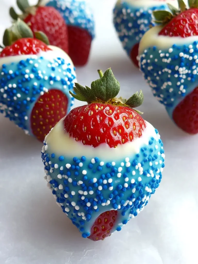 Delicious Red White and Blue Chocolate Covered Strawberries 2 Red White and Blue Chocolate Covered Strawberries