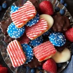 Celebrate with Red White & Blue Chocolate-Dipped Sugar Wafers 11 Red White & Blue Chocolate-Dipped Sugar Wafers
