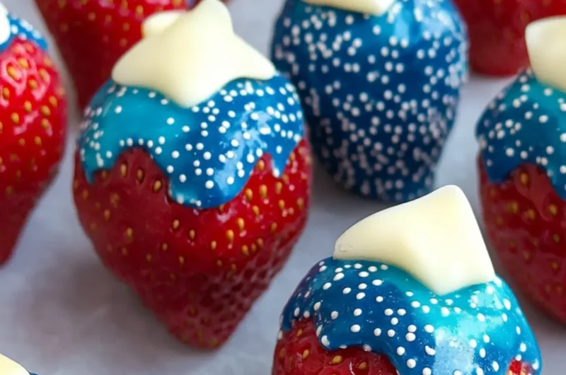 Red White and Blue Chocolate Covered Strawberries