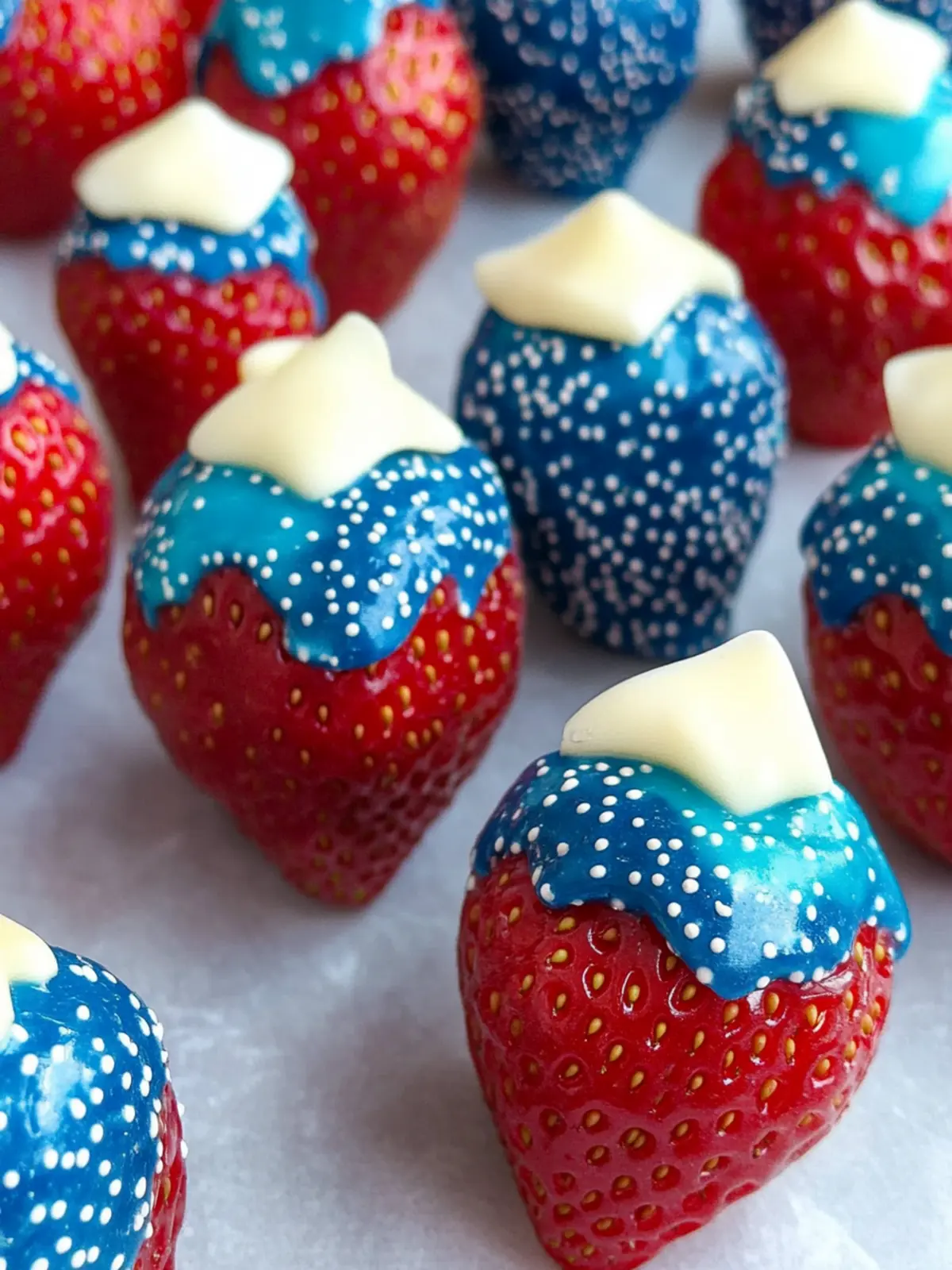 Delicious Red White and Blue Chocolate Covered Strawberries 5 Red White and Blue Chocolate Covered Strawberries