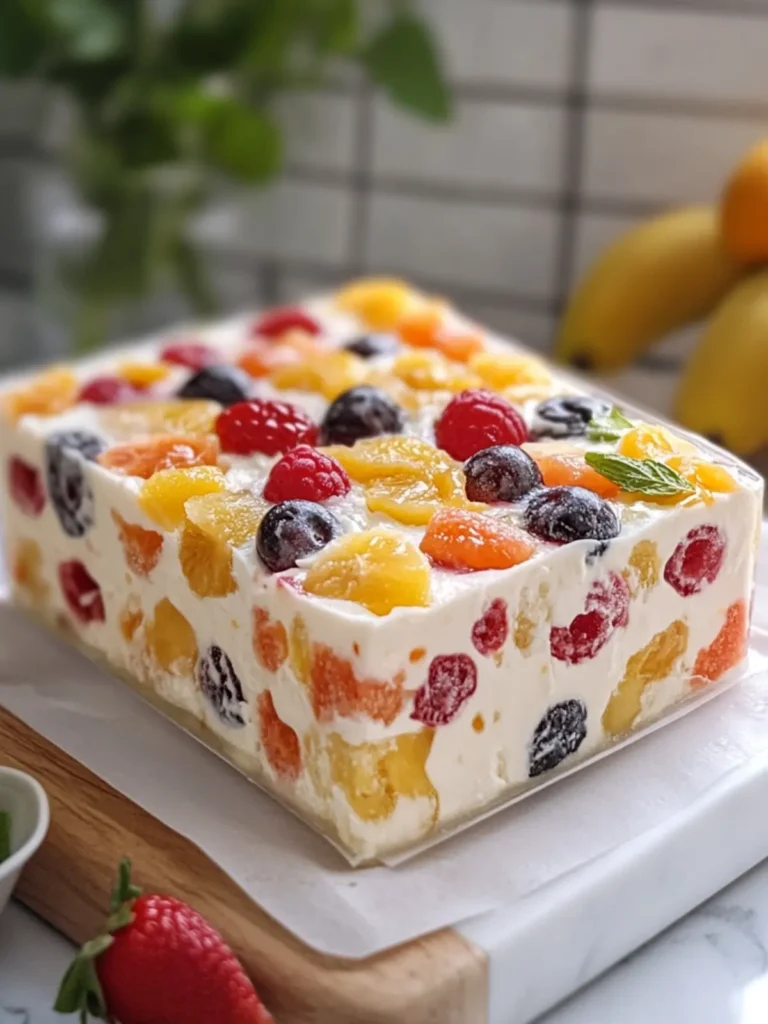 Classic Creamy Frozen Fruit Bliss Squares for Sweet Summer Joy 2 Classic Creamy Frozen Fruit Bliss Squares