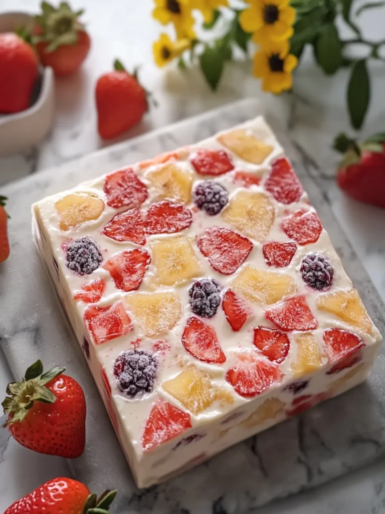 Classic Creamy Frozen Fruit Bliss Squares for Sweet Summer Joy 4 Classic Creamy Frozen Fruit Bliss Squares