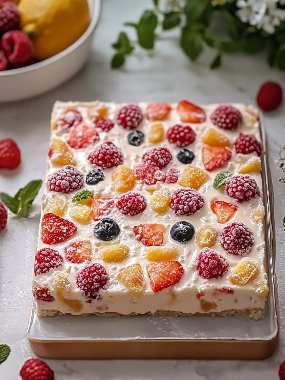 Classic Creamy Frozen Fruit Bliss Squares for Sweet Summer Joy 5 Classic Creamy Frozen Fruit Bliss Squares