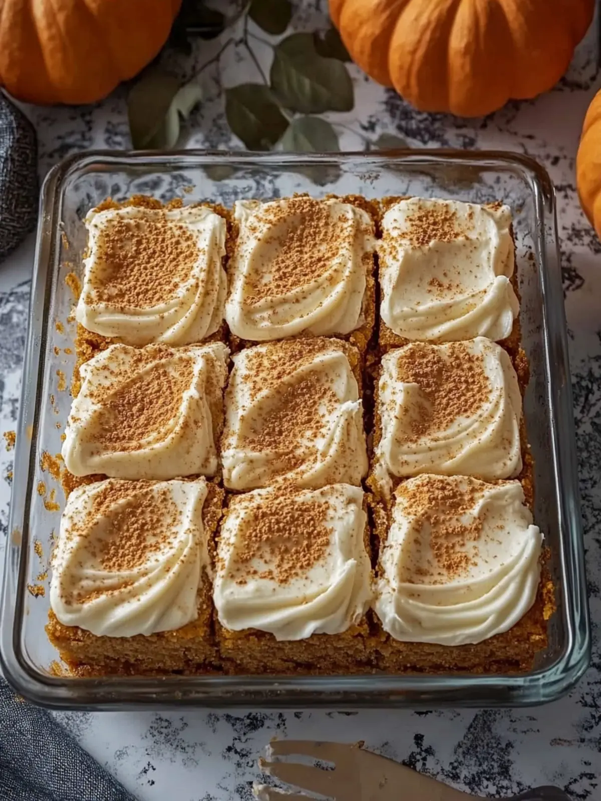 Velvety Pumpkin Spice Bars with Silky Cream Cheese Frosting