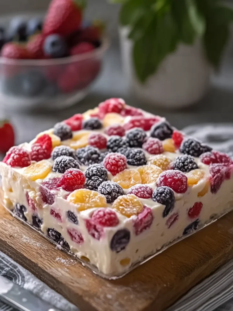 Classic Creamy Frozen Fruit Bliss Squares for Sweet Summer Joy 3 Classic Creamy Frozen Fruit Bliss Squares
