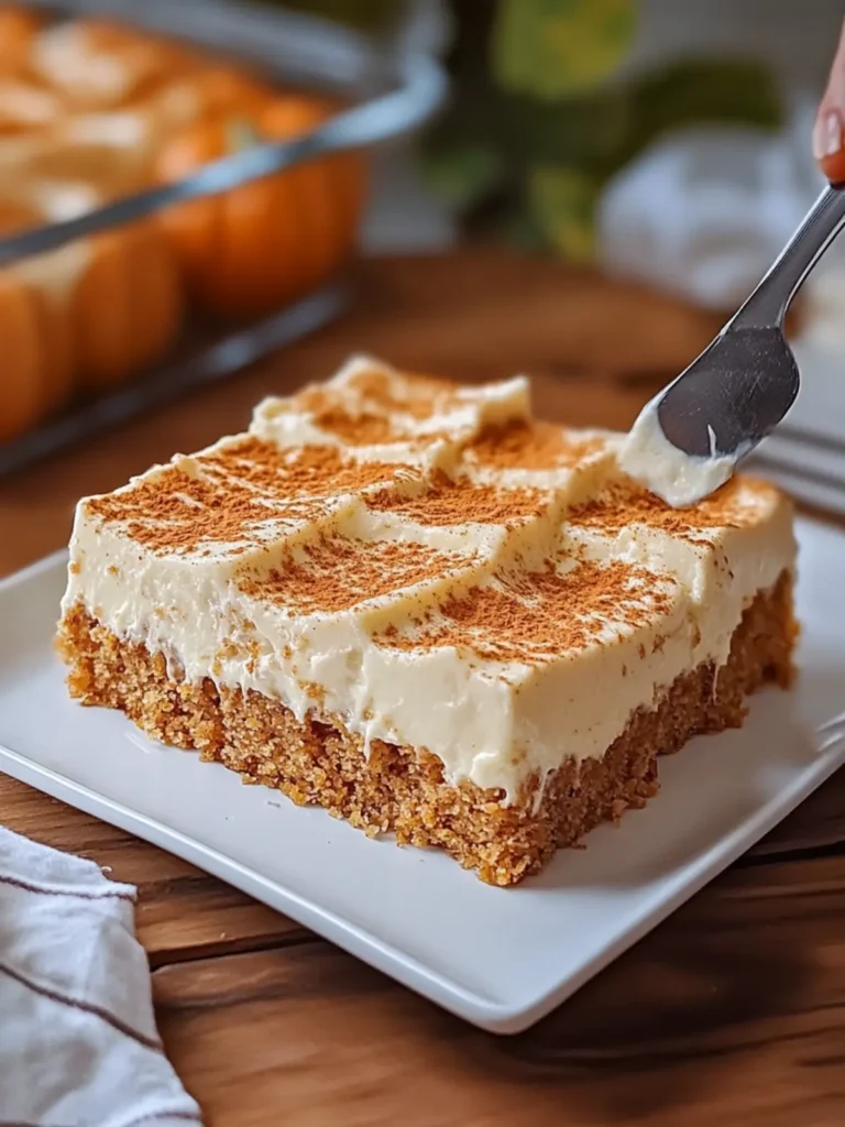 Indulge in Velvety Pumpkin Spice Bars with Silky Cream Cheese Frosting 3 Velvety Pumpkin Spice Bars with Silky Cream Cheese Frosting