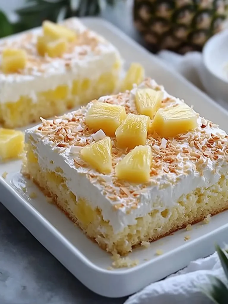 Tantalizing Pineapple Coconut Cream Sheet Cake for Your Table 3 Pineapple coconut cream sheet cake