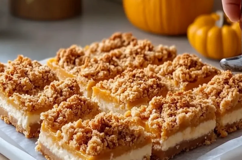 Pumpkin Cheesecake Crumble Bars