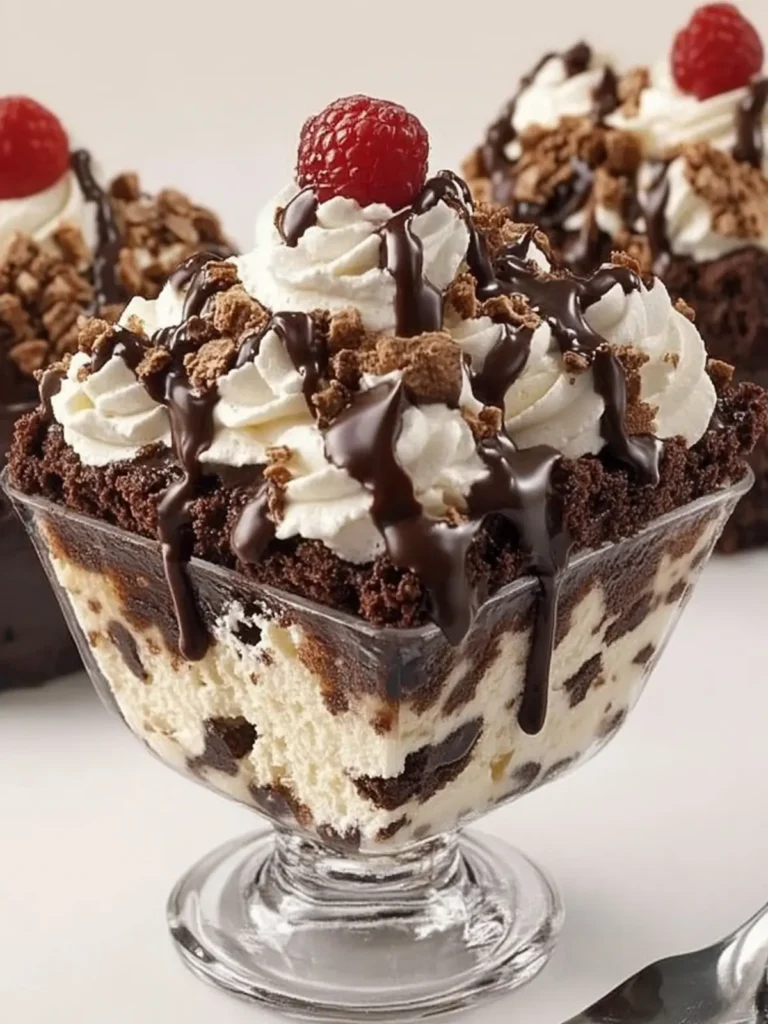 Ultimate Hot Fudge Brownie Sundae with Creamy Toppings 4 Hot fudge, fudgy brownies, and creamy sundae toppings