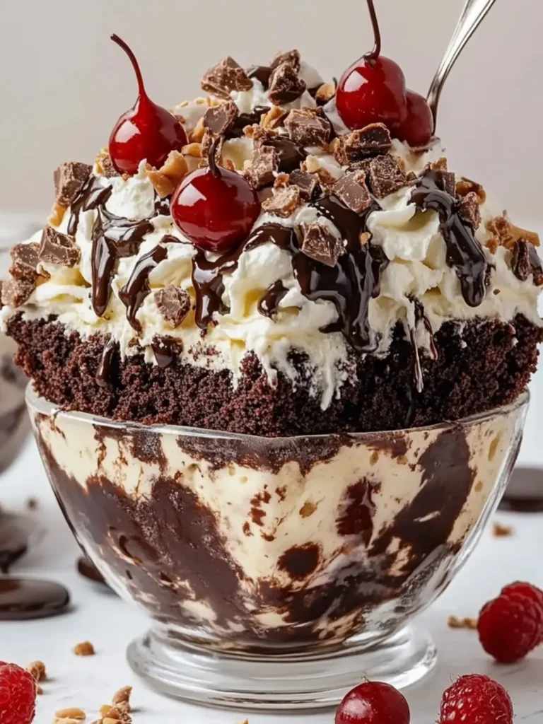 Ultimate Hot Fudge Brownie Sundae with Creamy Toppings 3 Hot fudge, fudgy brownies, and creamy sundae toppings