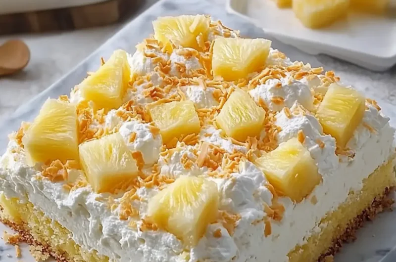 Pineapple coconut cream sheet cake