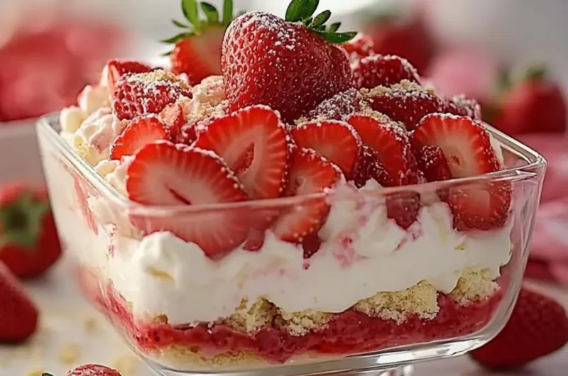 Strawberry Whipped Sensation with Creamy Cheesecake Filling and Fresh Strawberries