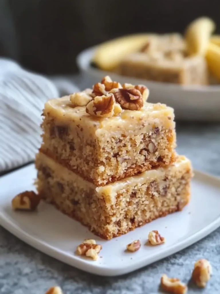 Deliciously Moist Banana Walnut Cake Bars You'll Love 4 Banana Walnut Cake Bars