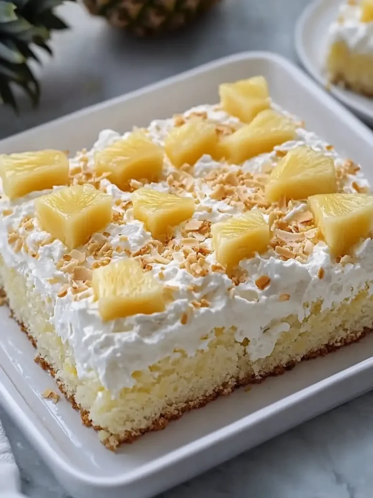Tantalizing Pineapple Coconut Cream Sheet Cake for Your Table 4 Pineapple coconut cream sheet cake
