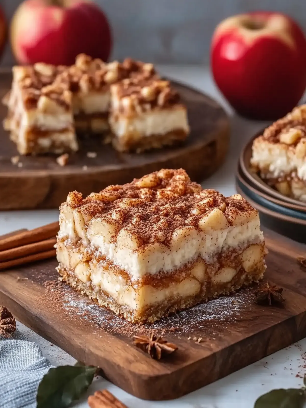 Cinnamon Apple Cheesecake Bars