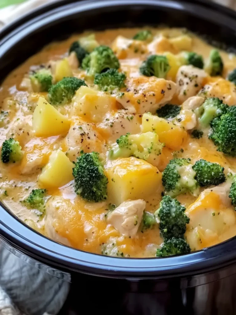 Creamy Crockpot Cheddar Broccoli Chicken and Potatoes Delight 3 Crockpot Cheddar Broccoli Chicken and Potatoes
