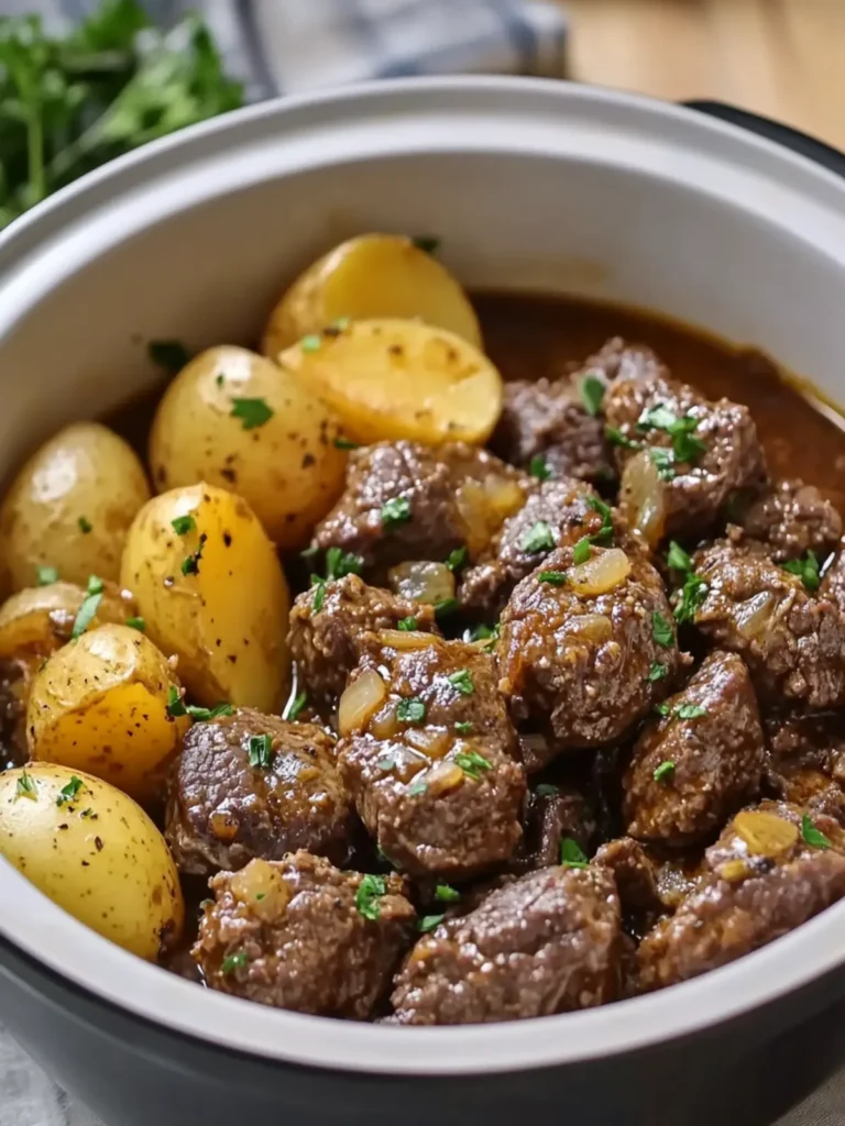 Slow Cooker Garlic Butter Beef Bites and Potatoes Delight 4 Slow Cooker Garlic Butter Beef Bites and Potatoes