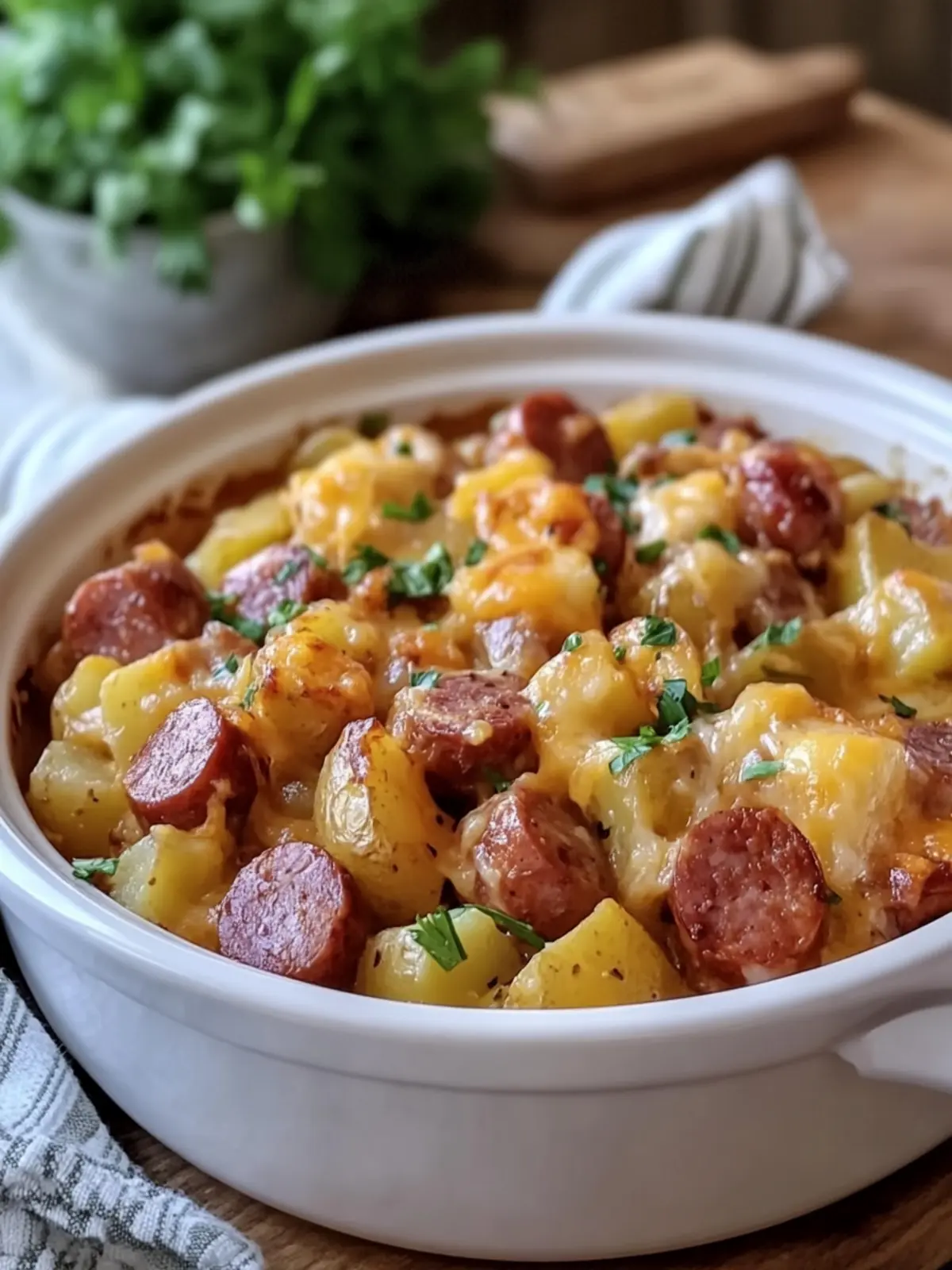 Crockpot Mississippi Kielbasa & Cheesy Potatoes