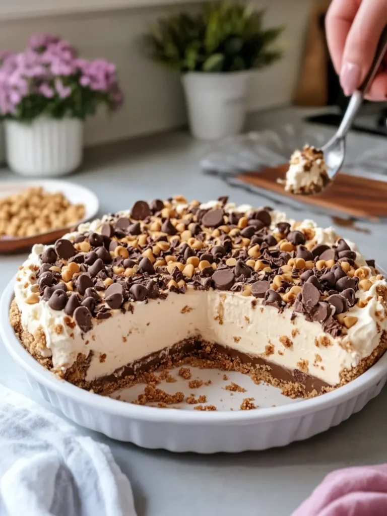 Indulge in No-Bake Chocolate Chip Cookie Peanut Butter Pie 2 No-Bake Chocolate Chip Cookie Peanut Butter Pie