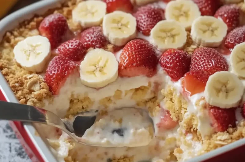 Strawberry Banana Pudding Dream Casserole
