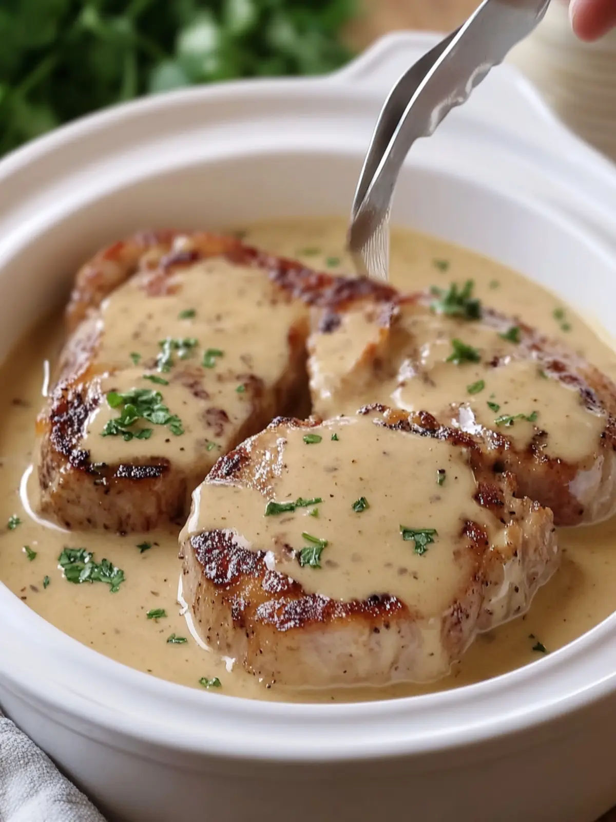 Savory Slow Cooker Creamy Pork Chops for Cozy Dinners 5 Slow Cooker Creamy Pork Chops