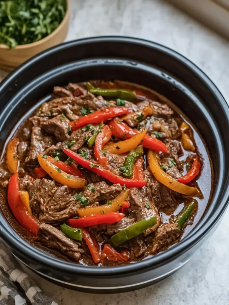 Savory Slow Cooker 4-Ingredient Poor Man’s Pepper Steak Delight 3 Slow Cooker 4-Ingredient Poor Man’s Pepper Steak