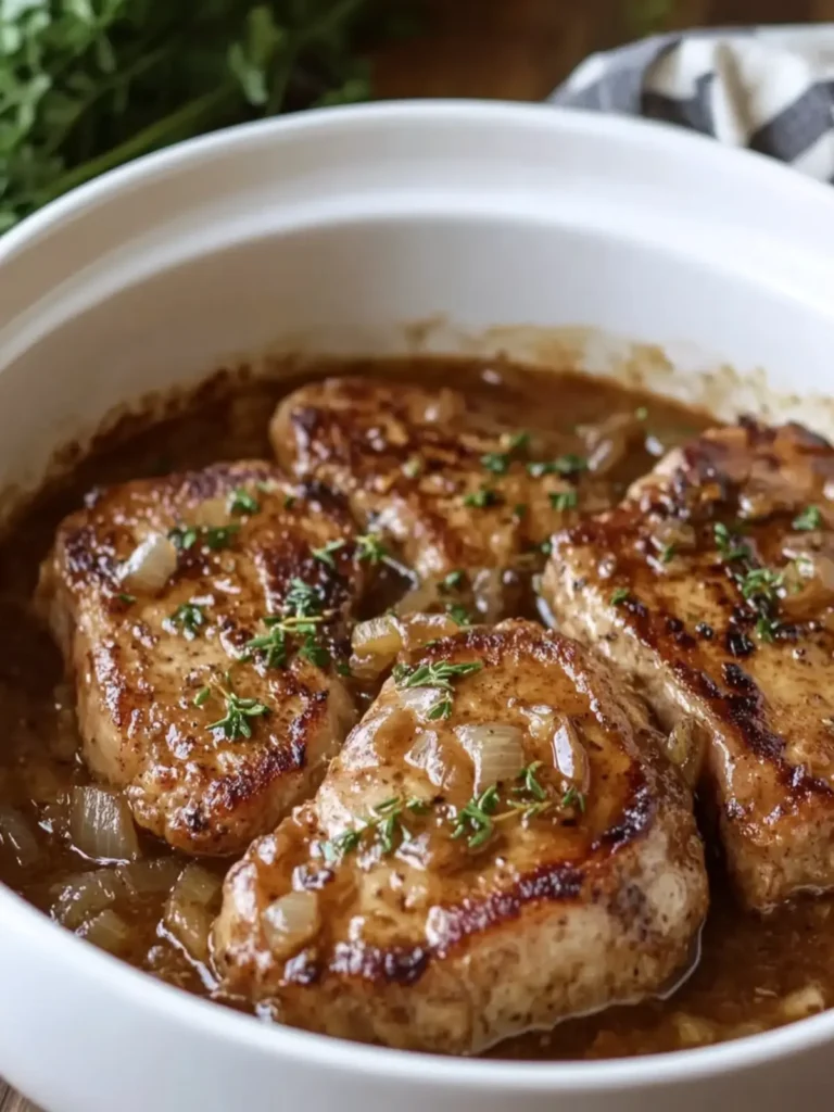 Savory Slow Cooker French Onion Pork Chops You'll Love 3 Slow Cooker French Onion Pork Chops