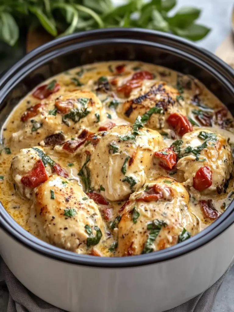 Creamy Crockpot Tuscan Chicken That'll Wow Your Taste Buds 2 Creamy Crockpot Tuscan Chicken