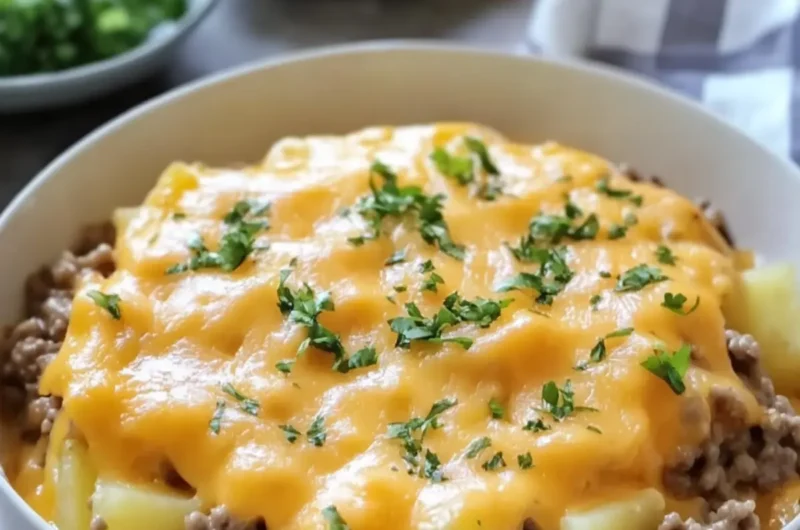 Slow Cooker Cheesy Hamburger Potato Casserole