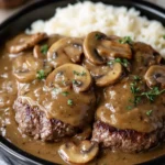 Savory Crockpot Burger Steak with Mushroom Gravy Delight 18 Crockpot Burger Steak with Mushroom Gravy