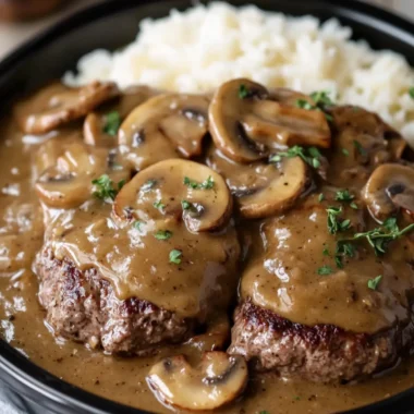 Savory Crockpot Burger Steak with Mushroom Gravy Delight 6 Savory Crockpot Burger Steak with Mushroom Gravy Delight