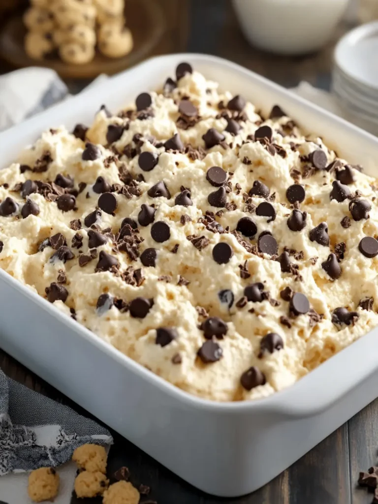 Delicious High-Protein Chocolate Chip Cookie Dough Fluff Casserole 4 High-Protein Chocolate Chip Cookie Dough Fluff Casserole