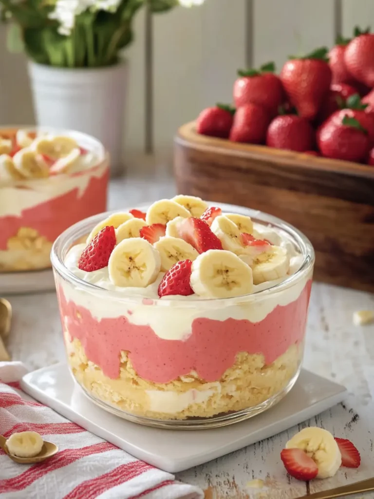 Strawberry Banana Pudding Dream Creamy No-Bake Family Favorite