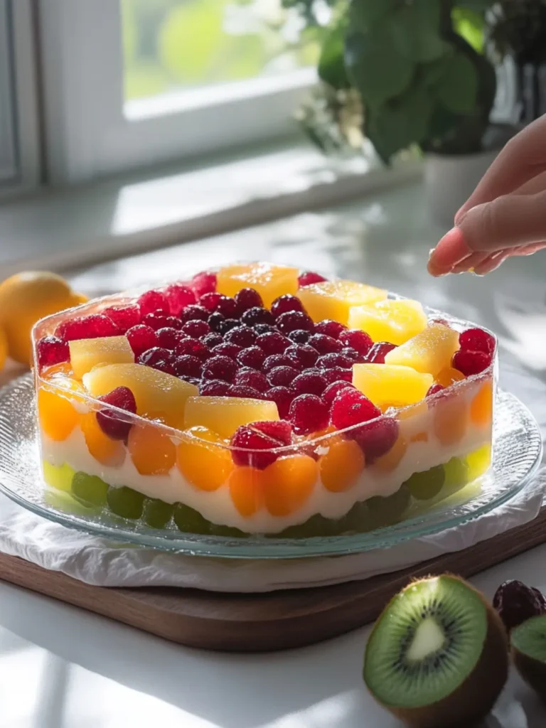 No-Bake Jelly Fruit Cake That's a Colorful Showstopper 2 No-Bake Jelly Fruit Cake