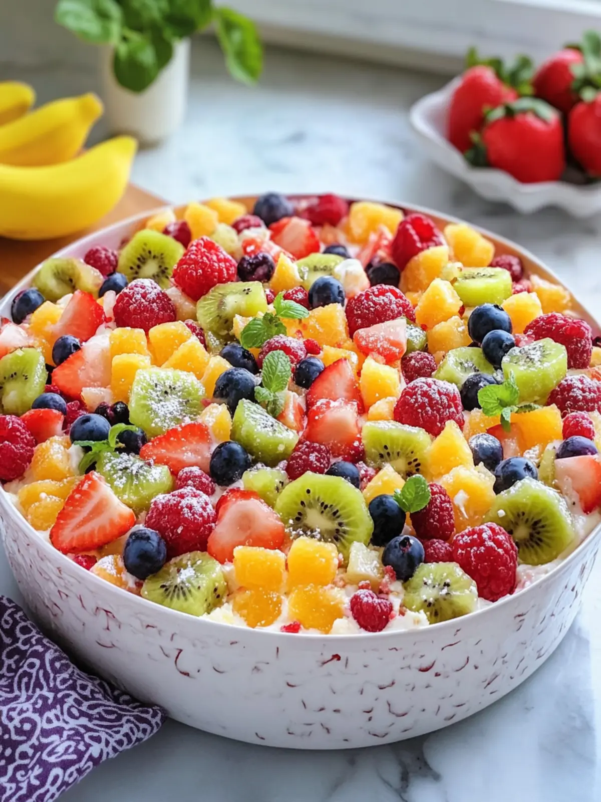 Rainbow Fruit Cheesecake Salad that Dazzles Your Taste Buds 5 Rainbow Fruit Cheesecake Salad