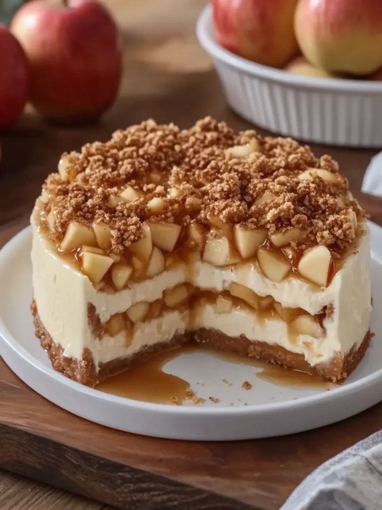 Decadent Caramel Apple Pie Cheesecake with Creamy Cinnamon Bliss 4 Caramel Apple Pie Cheesecake with Creamy Cinnamon Vanilla Cheesecake