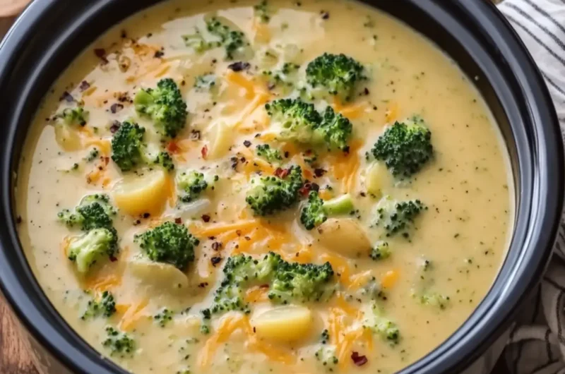 Crockpot Broccoli Cheddar Potato Soup