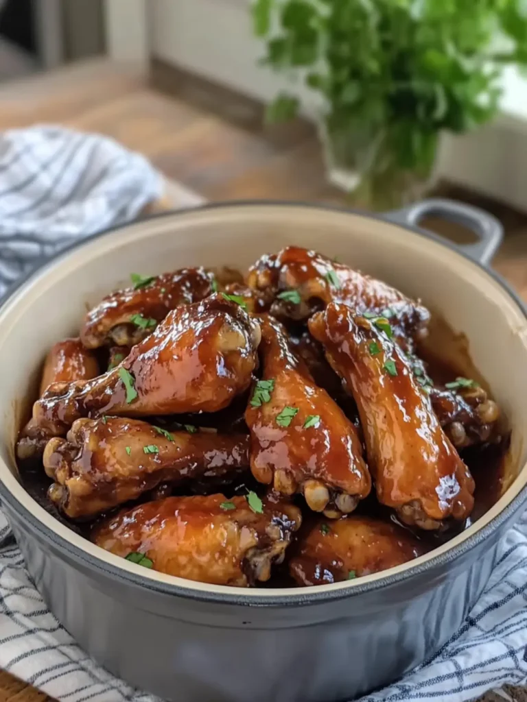 Slow Cooker Sticky Glazed Wings