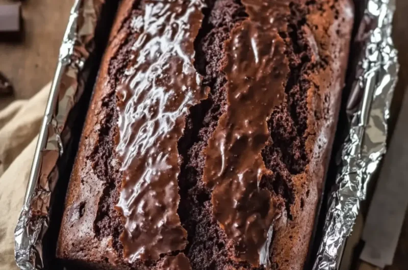 Hot Fudge Brownie Bread in Tin Foil