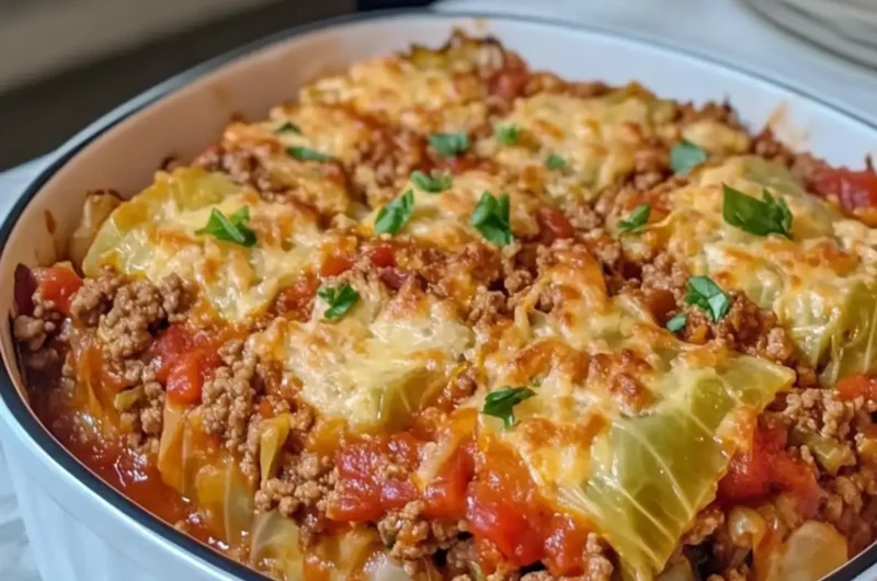 Crockpot Cabbage Roll Casserole with Ground Beef