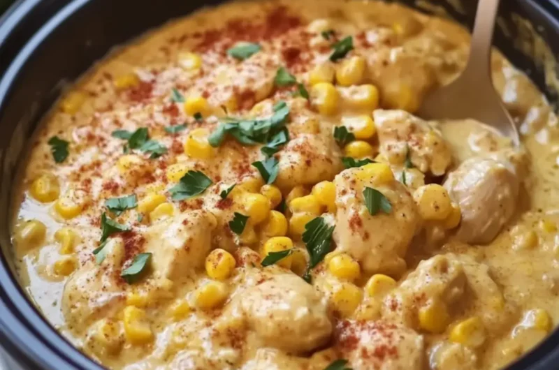 Crockpot Creamy Cheddar Chicken, Corn & Baby Potatoes