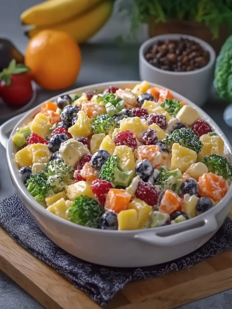 Creamy Fruits & Vegetable Salad with Broccoli Bliss 3 Creamy Fruits & Vegetable Salad with Broccoli