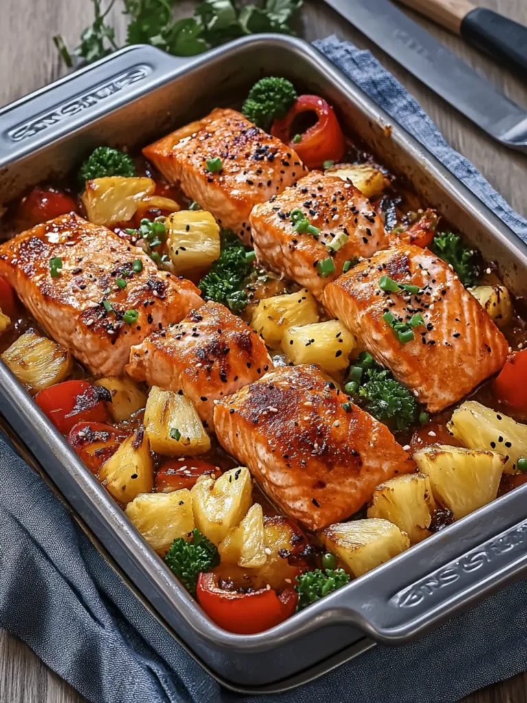 Pineapple Teriyaki Salmon Seafood Bake for a Flavorful Feast 2 Pineapple Teriyaki Salmon Seafood Bake