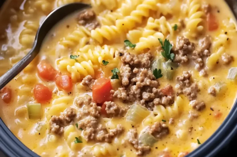 Creamy Cheeseburger Pasta Soup